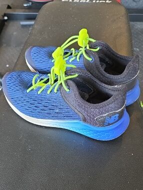 New Balance Kids Blue and Lime Athletic Sneakers